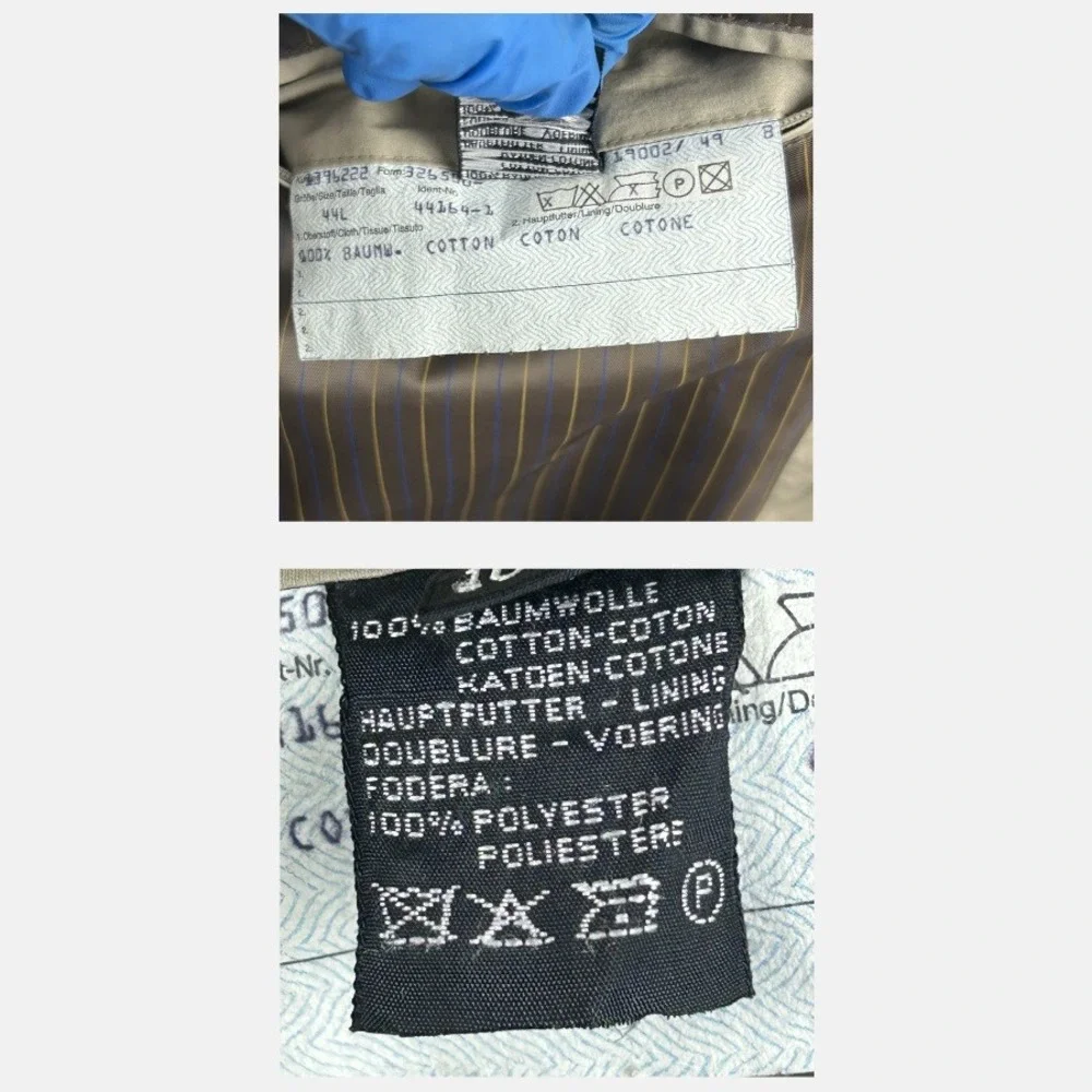 Bugatti Trench‎ Coat Mens 44L Beige Vintage Long Cotton Made in West Germany - Picture 11 of 16